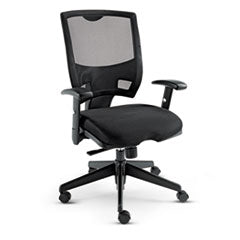 Alera® Alera Epoch Series Fabric Mesh Multifunction Chair, Supports Up to 275 lb, 17.63" to 22.44" Seat Height, Black