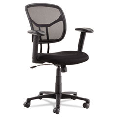 OIF Swivel/Tilt Mesh Task Chair with Adjustable Arms, Supports Up to 250 lb, 17.72" to 22.24" Seat Height, Black