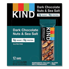 KIND Nuts and Spices Bar, Dark Chocolate Nuts and Sea Salt, 1.4 oz, 12/Box