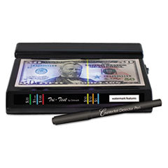 Dri-Mark® Tri Test Counterfeit Bill Detector with Pen, U.S.; Canadian; Mexican; EU; UK; Chinese Currencies, 7 x 4 x 2.5, Black