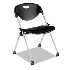 Alera® Alera SL Series Nesting Stack Chair Without Arms, Supports 250 lb, 19.5" Seat Height, Black Seat/Back, Gray Base, 2/Carton