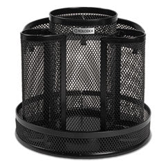 Rolodex™ Wire Mesh Spinning Desk Sorter, 8 Compartments, Steel Mesh, 6.5" Diameter x 6.5"h, Black