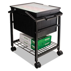 Advantus Heavy-Duty File Shuttle, Metal, 1 Shelf, 17.13" x 14.25" x 20", Black