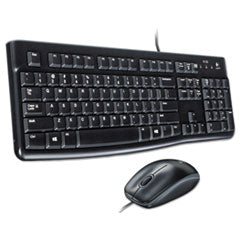 Logitech® MK120 Wired Keyboard + Mouse Combo, USB 2.0, Black