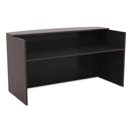 Alera® Alera Valencia Series Reception Desk with Transaction Counter, 71" x 35.5" x 29.5" to 42.5", Espresso