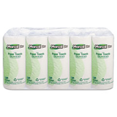 100% Premium Recycled Perforated Kitchen Roll Towels, 2-Ply, 11 x 9, White, 70/Roll, 15 Rolls/Carton