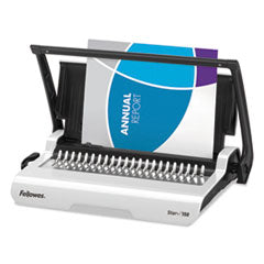 Fellowes® Star+ 150 Manual Comb Binding Machine, 150 Sheets, 17.69 x 9.81 x 3.13, White