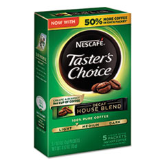 Taster's Choice Decaf House Blend Instant Coffee, 0.1oz Stick, 5/Box, 12 Bx/Ctn