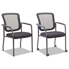 Alera® Alera Mesh Guest Stacking Chair, 26" x 25.6" x 36.2", Black Seat, Black Back, Black Base