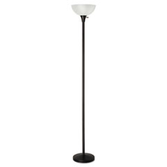 Alera® Floor Lamp, 71" High, Translucent Plastic Shade, 11.25w x 11.25d x 71h, Matte Black