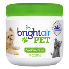 BRIGHT Air® Pet Odor Eliminator, Cool Citrus, 14 oz Jar, 6/Carton