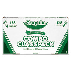 Crayola® Crayons and Markers Combo Classpack, Eight Colors, 256/Set