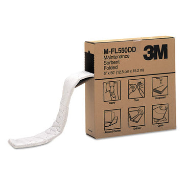 3M™ High-Capacity Maintenance Folded Sorbent, 10.5 gal, 5" x 50 ft