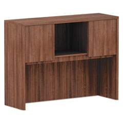 Alera® Alera Valencia Series Hutch with Doors, 3 Compartments, 47.13w x 15d x 35.38h, Modern Walnut