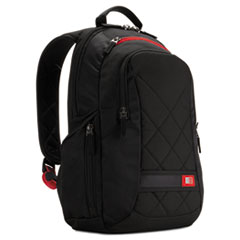 Case Logic® Diamond Backpack, Fits Devices Up to 14.1", Polyester, 6.3 x 13.4 x 17.3, Black