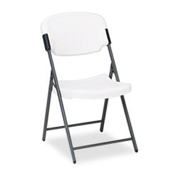 Iceberg Rough n Ready Commercial Folding Chair, Supports Up to 350 lb, 15.25" Seat Height, Platinum Seat, Platinum Back, Black Base