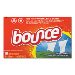 Bounce® Fabric Softener Sheets, Outdoor Fresh, 15 Sheets/Box, 15 Box/Carton