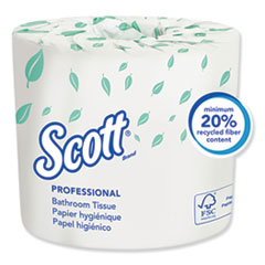 Essential Standard Roll Bathroom Tissue for Business, Septic Safe, 1-Ply, White, 1,210 Sheets/Roll, 80 Rolls/Carton