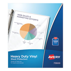 Avery® Top-Load Vinyl Sheet Protectors, Heavy Gauge, Letter, Clear, 100/Box