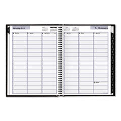 AT-A-GLANCE® DayMinder Hardcover Weekly Vertical-Column Format Appointment Book, 11 x 8, Black Cover,