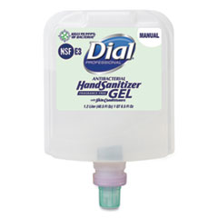 Dial® Professional Antibacterial Gel Hand Sanitizer Refill for Dial 1700 Dispenser, 1.2 L Refill, Fragrance-Free, 3/Carton