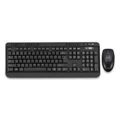 Adesso WKB-1320CB Antimicrobial Wireless Desktop Keyboard and Mouse, 2.4 GHz Frequency/30 ft Wireless Range, Black