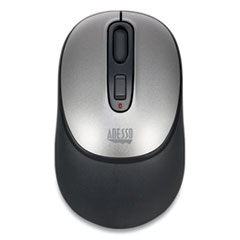 Adesso iMouse A10 Antimicrobial Wireless Mouse, 2.4 GHz Frequency/30 ft Wireless Range, Left/Right Hand Use, Black/Silver