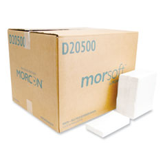 Morsoft Dispenser Napkins, 1-Ply, 6 x 13.5, White, 500/Pack, 20 Packs/Carton