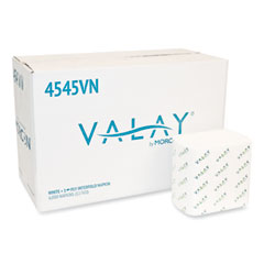 Valay Interfolded Napkins, 1-Ply, White, 6.5 x 8.25, 6,000/Carton