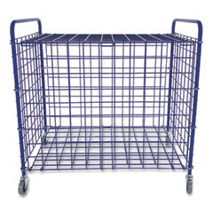 Champion Sports Lockable Ball Storage Cart, Fits Approximately 24 Balls, Metal, 37" x 22" x 20", Blue