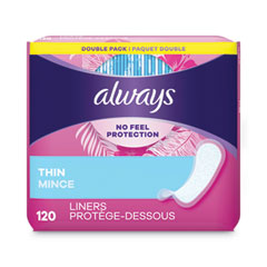 Thin Daily Panty Liners, Regular, 120/Pack