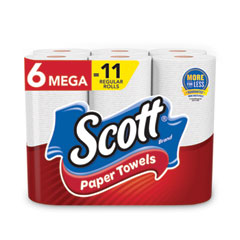 Choose-a-Size Mega Kitchen Roll Paper Towels, 1-Ply, 102/Roll, 6 Rolls/Pack, 4 Packs/Carton