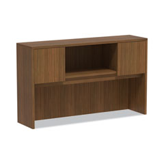 Alera® Alera Valencia Series Hutch with Doors, 4 Compartments, 58.88w x 15d x 35.38h, Modern Walnut