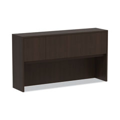 Alera® Alera Valencia Series Hutch with Doors, 4 Compartments, 64.75w x 15d x 35.38h, Espresso