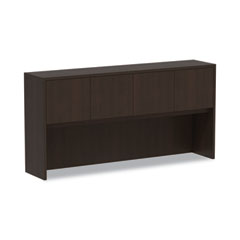 Alera® Alera Valencia Series Hutch with Doors, 4 Compartments, 70.63w x 15d x 35.38h, Espresso