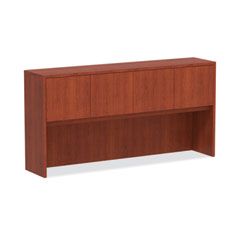 Alera® Alera Valencia Series Hutch with Doors, 4 Compartments, 70.63w x 15d x 35.38h, Medium Cherry