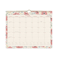 AT-A-GLANCE® Badge Floral Wall Calendar, Badge Floral Artwork, 15 x 12, White/Multicolor Sheets