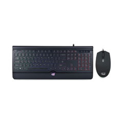 Adesso Backlit Gaming Keyboard and Mouse Combo, USB, Black