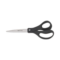 Fiskars® Recycled Scissors, 10" Long, 8" Cut Length, Black Straight Handle