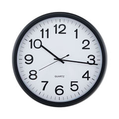 Universal® Round Wall Clock, 13.5" Overall Diameter, Black Case, 1 AA (sold separately)