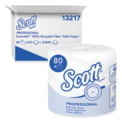 Essential 100% Recycled Fiber SRB Bathroom Tissue, Septic Safe, 2-Ply, White, 473 Sheets/Roll, 80 Rolls/Carton