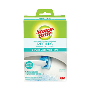 Scotch-Brite® Disposable Toilet Scrubber Refill, Blue/White, 10/Pack